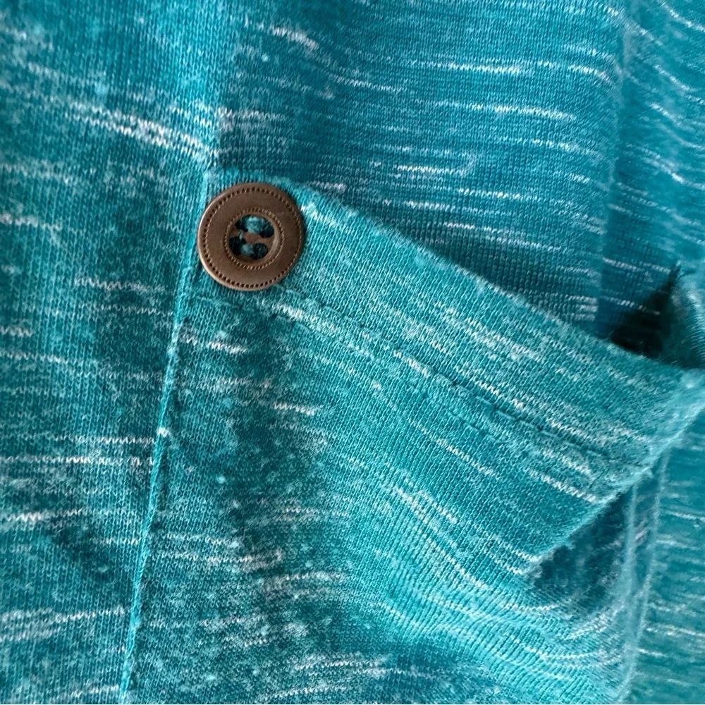 Faded Glory Womens T Shirt with Chest Pocket Turquoise Blue Green Medium - Picture 4 of 9